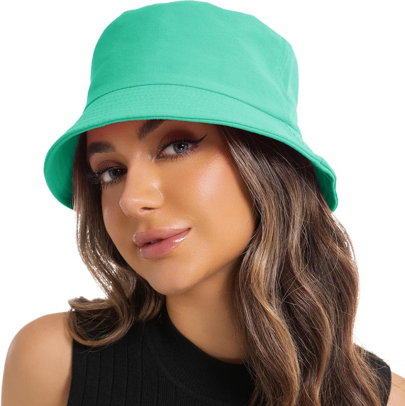 Wheebo Solid Color Bucket Hat for Women Summer Beach Fishmen Hat for Lady Adult Unisex Cotton Cap…… - Image 1